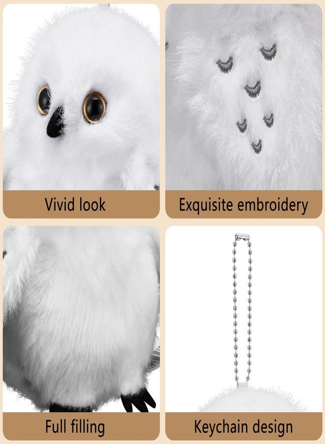 Niceup White Snowy Owl Stuffed Animals 6-Pack 4.5in, Wizard Party Favors Gift Birthday Decorations Small Bubo Scandiaca Plush Stuffy Keychains for Kids Backpack - Image 3